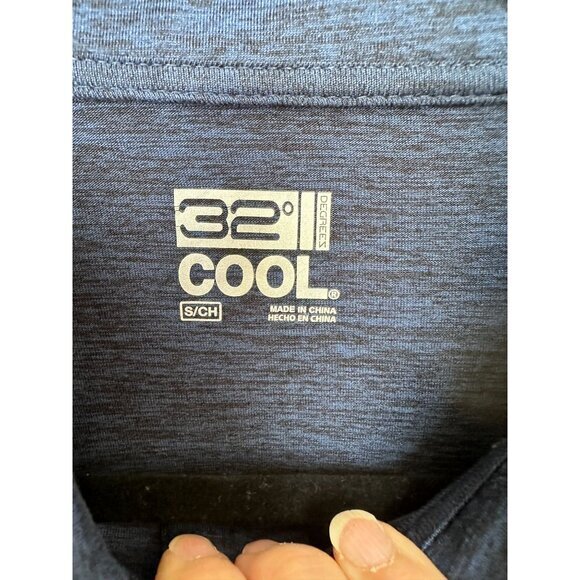32 Degrees Mens Blue Polo Small collared short‎ sleeve Polyester pullover Golf - Picture 3 of 7